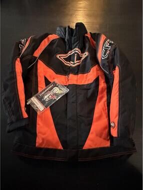 Choko Design Powersports Snowmobile Jacket Men's Large NWT Orange Black Racing